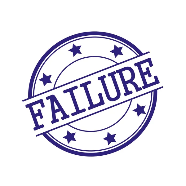 Failure Blue-Black stamp text on Blue-Black circle on a white background and star — Stockfoto