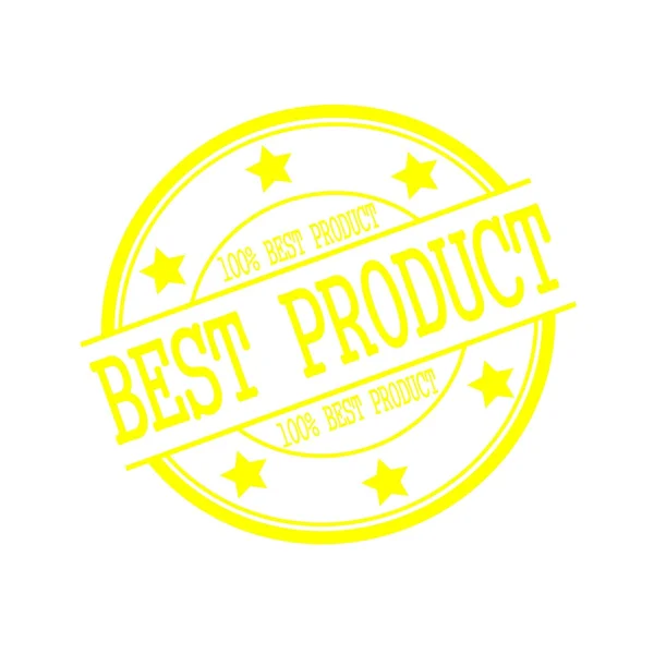 Best product yellow stamp text on yellow circle on a white background and star — Stockfoto