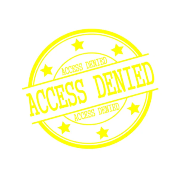 Access denied yellow stamp text on yellow circle on a white background and star — Stock fotografie