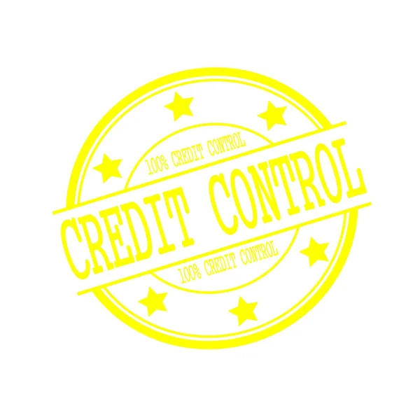 Credit control yellow stamp text on yellow circle on a white background and star — Φωτογραφία Αρχείου