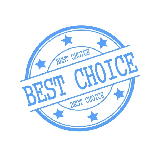 Best choice blue stamp text on blue circle on a white background and star — Stok fotoğraf