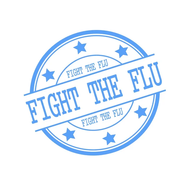 Fight The Flu blue stamp text on blue circle on a white background and star — Stok fotoğraf