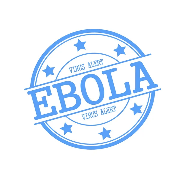 Ebola blue stamp text on blue circle on a white background and star — Stok fotoğraf