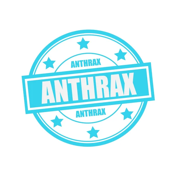 ANTHRAX texto de sello blanco en círculo sobre fondo azul y estrella —  Fotos de Stock