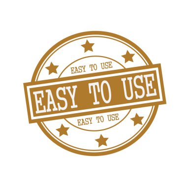 Kolay beyaz damga metni daire kahverengi zemin ve yıldız