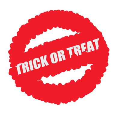 Hüner ya da muamele etmek beyaz damga metni üzerinde kan kırmızı daire arka plan damla