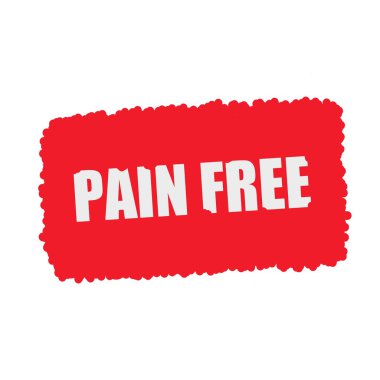 Ağrı ücretsiz beyaz damga metni üzerinde kan kırmızı arka plan damla