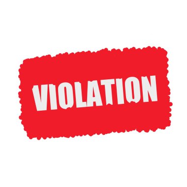İhlali beyaz damga metni üzerinde kan kırmızı arka plan damla