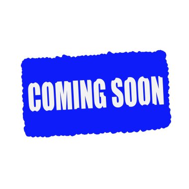 Yakında damga metni kan üzerinde beyaz geliyor mavi arka plan damla