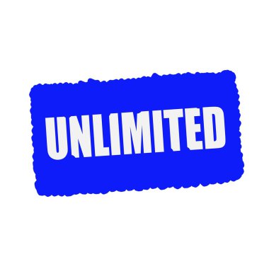 sınırsız beyaz damga metni mavi zemin üzerine