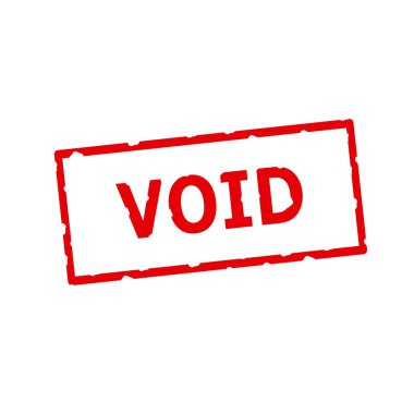 Dikdörtgen beyaz zemin üzerine kırmızı damga metni geçersiz