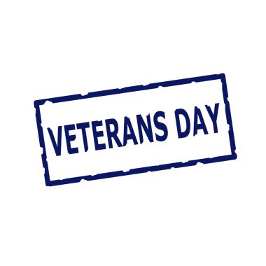 Gaziler günü mavi damga metni dikdörtgen beyaz zemin üzerine