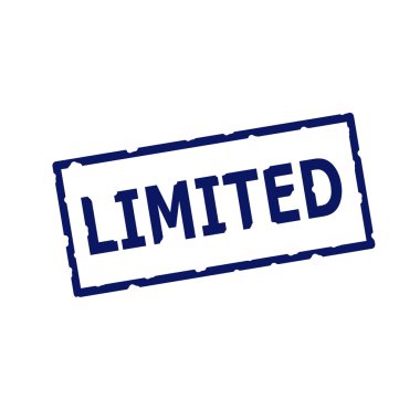 Sınırlı mavi damga metni dikdörtgen beyaz zemin üzerine