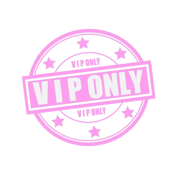 VIP σφραγίδα μόνο λευκό κείμενο σε κύκλο στο ροζ φόντο και αστέρι — Φωτογραφία Αρχείου