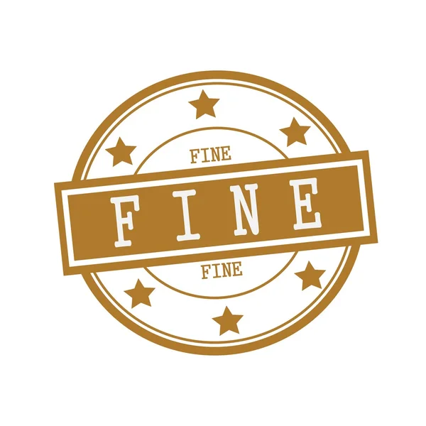 Fine white stamp text on circle on brown background and star — Stock Photo, Image