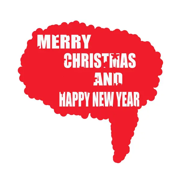Feliz Natal e Feliz Ano Novo texto selo branco em gotas de sangue bolhas de discurso vermelho — Fotografia de Stock