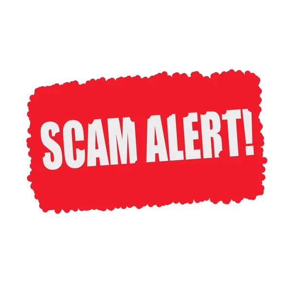 SCAM alert  white stamp text on blood drops red Background — Stock Photo, Image