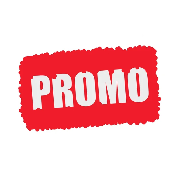 Promo white stamp text on blood drops red Background — Stock Photo, Image