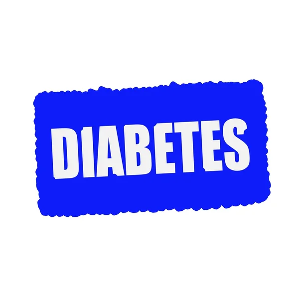 Diabetes stempel witte tekst op blauwe achtergrond — Stockfoto