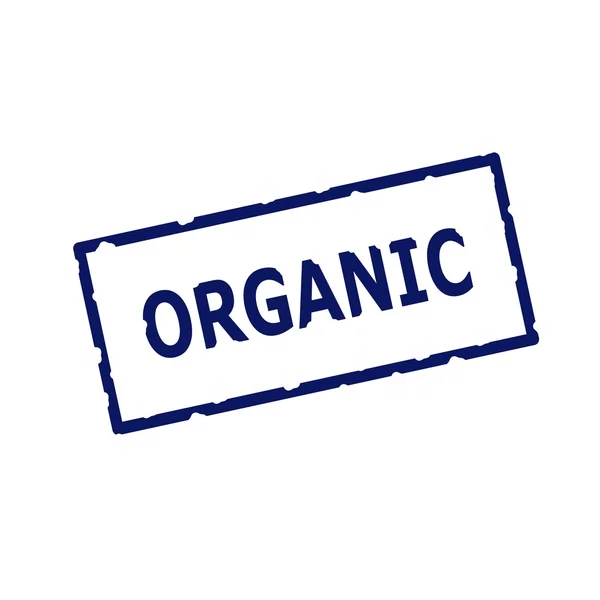 ORGANIC blue stamp text on Rectangular white background — Stock Photo, Image