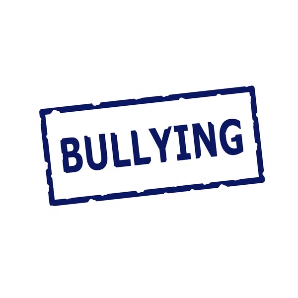 BULLYING texto de sello azul sobre fondo blanco rectangular — Foto de Stock