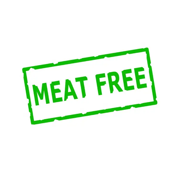 고기 무료 직사각형 흰색 바탕에 녹색 스탬프 텍스트 — 스톡 사진