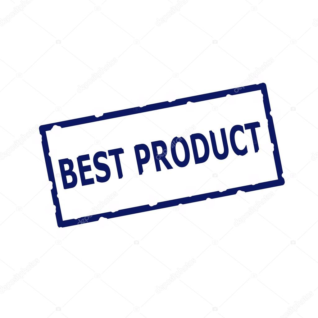 best product blue stamp text on Rectangular white background