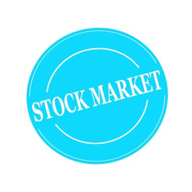 Borsa beyaz damga metni üzerinde mavi arka plan üzerinde daire