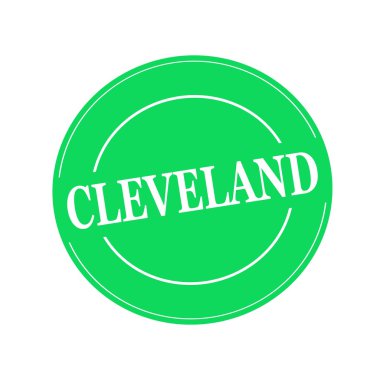 Cleveland beyaz damga metni üzerinde yeşil arka planda daireye