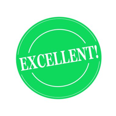 Mükemmel beyaz damga metni üzerinde yeşil arka planda daireye