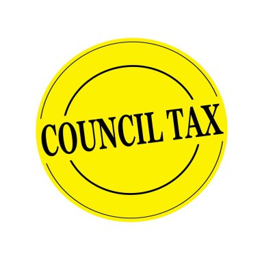 Belediye vergisi damga metni sarı arka planda daireye üzerinde