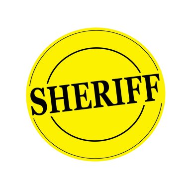 Şerif damga metni sarı arka planda daireye üzerinde