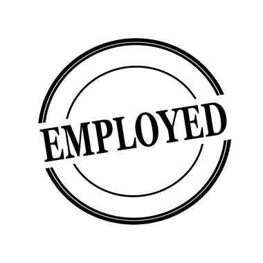 Daire beyaz arka planda siyah damga metni istihdam