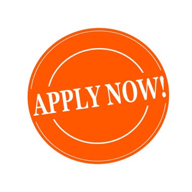 Şimdi beyaz damga metni orage arka planda daireye uygulayın