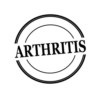 Artrit siyah damga metni üzerinde beyaz arka plan üzerinde daire