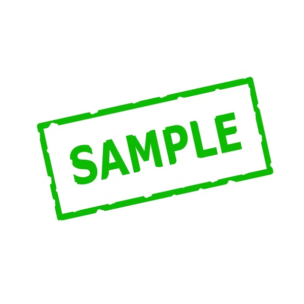 Téglalap alakú, fehér alapon zöld bélyegző mintaszöveg — Stock Fotó