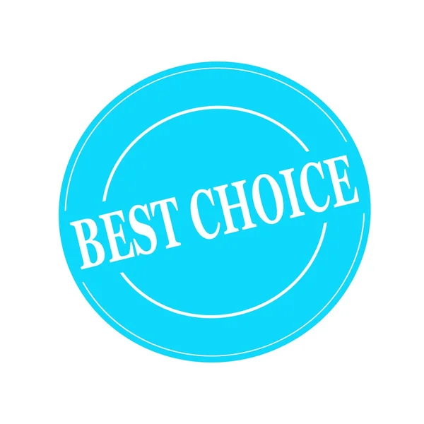 Melhor escolha branco carimbo texto no círculo no fundo azul — Fotografia de Stock