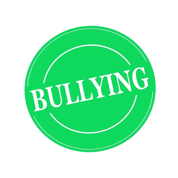 BULLYING white stamp text on circle on green background — Stock Photo, Image