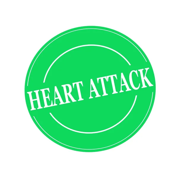 Hjärtattack vit stämpel text på cirkel på grön bakgrund — Stockfoto