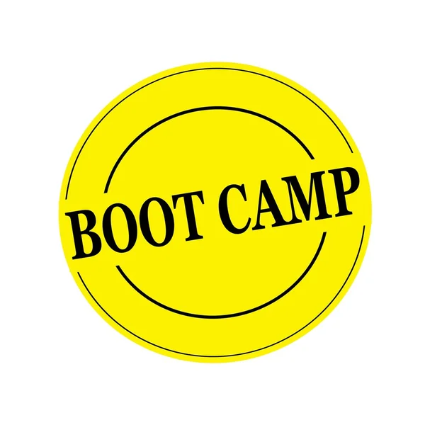 Boot camp testo timbro nero su cerchio su sfondo giallo — Foto Stock