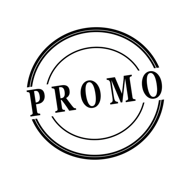 Texto de sello negro promocional en círculo sobre fondo blanco —  Fotos de Stock