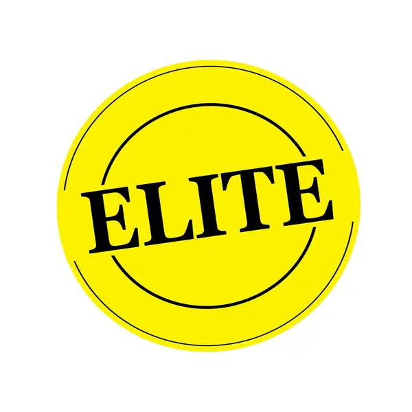 Elite stämpel text på cirkel på gul bakgrund — Stockfoto