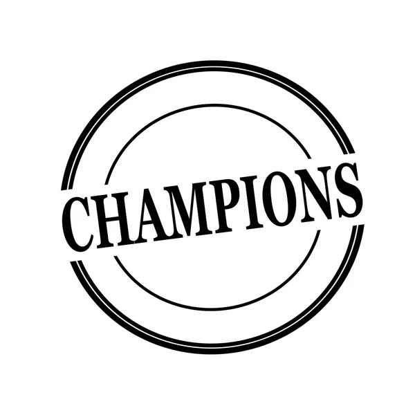 Champions svart stämpel text på cirkel på vit bakgrund — Stockfoto