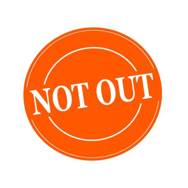 Daire orage arka plan üzerinde beyaz damga metni değil dışarı