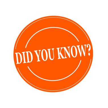 Biliyor musun beyaz damga metni orage arka planda daireye üzerinde mi