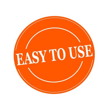 Kolay beyaz damga metni orage arka planda daireye üzerinde