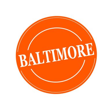 Baltimore beyaz damga metni orage arka planda daireye üzerinde