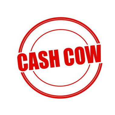 Cash Cow kırmızı damga metni üzerinde beyaz arka plan üzerinde daire