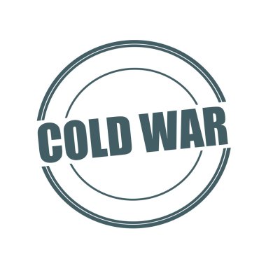 Soğuk savaş gri damga metni üzerinde beyaz arka plan üzerinde daire