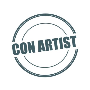 Con sanatçı gri damga metni üzerinde beyaz arka plan üzerinde daire